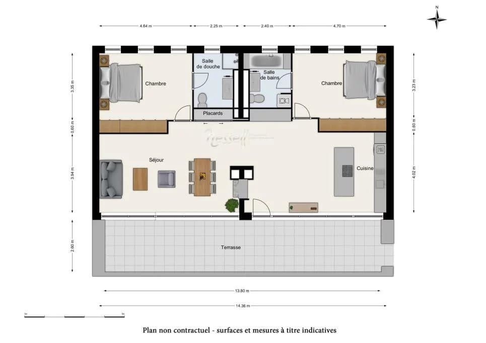 Moderne 5-Zimmer-Dachgeschosswohnung mit großer Terrasse in der Nähe des Collège du Léman