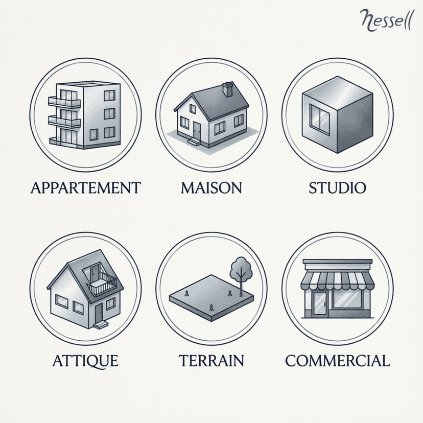 Tipi di immobili a Ginevra Catalogo dei tipi di immobili a Ginevra: appartamento, casa, monolocale, attico, terreno, commerciale